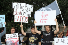 New York,   Anti Fur protest in Manhattan. Protestors marched through the streets of Manhattan and targeted high end clothes stores that sell Fur products.
