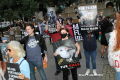New York,   Anti Fur protest in Manhattan. Protestors marched through the streets of Manhattan and targeted high end clothes stores that sell Fur products.