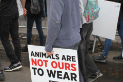 New York,   Anti Fur protest in Manhattan. Protestors marched through the streets of Manhattan and targeted high end clothes stores that sell Fur products.