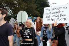 New York,   Anti Fur protest in Manhattan. Protestors marched through the streets of Manhattan and targeted high end clothes stores that sell Fur products.