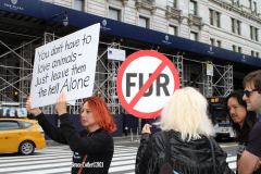 New York,   Anti Fur protest in Manhattan. Protestors marched through the streets of Manhattan and targeted high end clothes stores that sell Fur products.