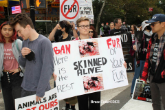 New York,   Anti Fur protest in Manhattan. Protestors marched through the streets of Manhattan and targeted high end clothes stores that sell Fur products.