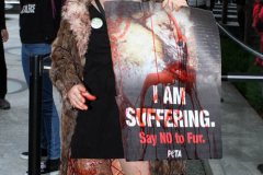 New York,   Anti Fur protest in Manhattan. Protestors marched through the streets of Manhattan and targeted high end clothes stores that sell Fur products.