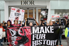 New York,   Anti Fur protest in Manhattan. Protestors marched through the streets of Manhattan and targeted high end clothes stores that sell Fur products.