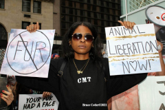 New York,   Anti Fur protest in Manhattan. Protestors marched through the streets of Manhattan and targeted high end clothes stores that sell Fur products.