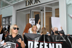 New York,   Anti Fur protest in Manhattan. Protestors marched through the streets of Manhattan and targeted high end clothes stores that sell Fur products.