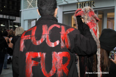 New York,   Anti Fur protest in Manhattan. Protestors marched through the streets of Manhattan and targeted high end clothes stores that sell Fur products.
