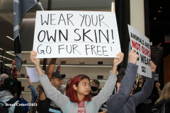 New York,   Anti Fur protest in Manhattan. Protestors marched through the streets of Manhattan and targeted high end clothes stores that sell Fur products.