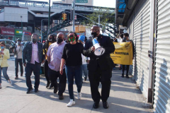 Dan Cohen, candidate for City Council in Harlem, speaks at the Community Peace Walk down West 125th Street after former Minneapolis, Minnesota Police Officer Derek Chauvin was found guilty on all 3 charges in the death of George Floyd.
Photo By Diane Cohen