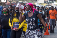 After former Minneapolis, Minnesota Police Officer Derek Chauvin was found guilty on all 3 charges in the death of George Floyd, a group of Black Lives Matters and members of the Justice For George group held a Community Peace Walk in the Harlem section of New York City.
