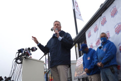 Mayor Bill de Blasio speaks at the reopening of the Coney Island amusement area in New York.
Photo By Beth Eisgrau-Heller