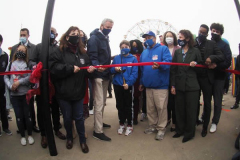 Mayor Bill de Blasio speaks at the reopening of the Coney Island amusement area in New York.
Photo By Diane Cohen