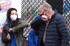 Senator Chuck Schumer at the reopening of the Coney Island amusement area in New York.