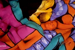Andy Golub  artist/photographer and the head of Human Arts Connection designs and executes a living mural with10 models male and female they pose for a living canvas in a studio in Brooklyn