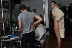 Andy Golub  artist/photographer and the head of Human Arts Connection designs and executes a living mural with10 models male and female they pose for a living canvas in a studio in Brooklyn