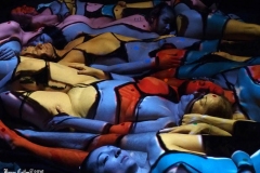 Andy Golub  artist/photographer and the head of Human Arts Connection designs and executes a living mural with10 models male and female they pose for a living canvas in a studio in Brooklyn