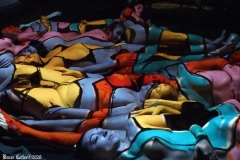 Andy Golub  artist/photographer and the head of Human Arts Connection designs and executes a living mural with10 models male and female they pose for a living canvas in a studio in Brooklyn