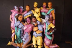 Andy Golub  artist/photographer and the head of Human Arts Connection designs and executes a living mural with10 models male and female they pose for a living canvas in a studio in Brooklyn