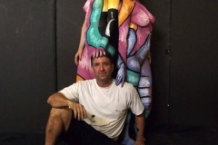 Andy Golub  artist/photographer and the head of Human Arts Connection designs and executes a living mural with10 models male and female they pose for a living canvas in a studio in Brooklyn