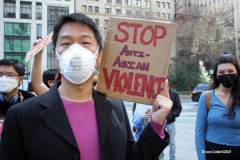 New York-  Stop the Hate Rally held at City Hall Park. Groups protested the recent rash of attacks against the Asian community.