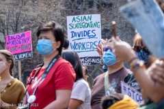 New York-  Stop the Hate Rally held at City Hall Park. Groups protested the recent rash of attacks against the Asian community.