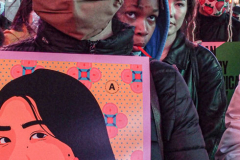 People and public figures came together for the Justice for Asian Women Rally in Times Square. Organized by the Asian Justice Movement,  cities across the United States held rallies to call for justice for Asian women facing ongoing attacks and racism.
In the past two years dramatic increase in anti-Asian hate crimes and random violence has effected the country and shaken Asian communities causing fear and alarm.
In NYC alone, three Asian American women were killed , In unprovoked attacks in the first quarter of the year. Statistically Asian women are targeted higher than compared to Asian men.
Performers, Kate Rigg, AKA Lady K. Sian and actor Perry Young were amongst the handful of performers to partake in the event.
Times Square, NYC. Wednesday, March 16, 2022. (C) Bianca Otero