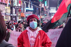 People and public figures came together for the Justice for Asian Women Rally in Times Square. Organized by the Asian Justice Movement,  cities across the United States held rallies to call for justice for Asian women facing ongoing attacks and racism.
In the past two years dramatic increase in anti-Asian hate crimes and random violence has effected the country and shaken Asian communities causing fear and alarm.
In NYC alone, three Asian American women were killed , In unprovoked attacks in the first quarter of the year. Statistically Asian women are targeted higher than compared to Asian men.
Performers, Kate Rigg, AKA Lady K. Sian and actor Perry Young were amongst the handful of performers to partake in the event.
Times Square, NYC. Wednesday, March 16, 2022. (C) Bianca Otero