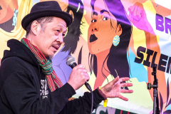 People and public figures came together for the Justice for Asian Women Rally in Times Square. Organized by the Asian Justice Movement,  cities across the United States held rallies to call for justice for Asian women facing ongoing attacks and racism.
In the past two years dramatic increase in anti-Asian hate crimes and random violence has effected the country and shaken Asian communities causing fear and alarm.
In NYC alone, three Asian American women were killed , In unprovoked attacks in the first quarter of the year. Statistically Asian women are targeted higher than compared to Asian men.
Performers, Kate Rigg, AKA Lady K. Sian and actor Perry Young were amongst the handful of performers to partake in the event.
Times Square, NYC. Wednesday, March 16, 2022. (C) Bianca Otero