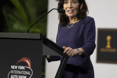 After a 2 year hiatus NY Governor Kathy Hochul welcomes the International Auto Show back to the New York Javits Center 4/13/2022.  The Governor announced electric vehicle programs are coming to New York, and encouraged people to try the EV test track.   EVolve EV fast chargers are planned for LaGuardia Airport.  The show has a variety of production and prototype vehicles, gas and electric.  Photos by Jon Simon