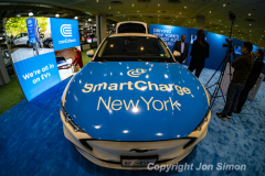 After a 2 year hiatus NY Governor Kathy Hochul welcomes the International Auto Show back to the New York Javits Center 4/13/2022.  The Governor announced electric vehicle programs are coming to New York, and encouraged people to try the EV test track.   EVolve EV fast chargers are planned for LaGuardia Airport.  The show has a variety of production and prototype vehicles, gas and electric.  Photos by Jon Simon