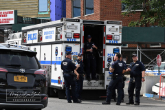 Barricaded Perp
Richmond University Medical Center
Sunday, July 31, 2022
Photographs by:
Mary DiBiase Blaich 


Shortly before 10:30 am this morning, a man barricaded himself in a trailer allegedly with a knife according to reports. The trailer is outside the emergency room at Richmond University Medical Center in Staten Island and is used as a triage unit for admissions to the ER at the hospital.  The hospital was in lockdown for about 15 minutes.  A massive response of NYPD and FDNY units were at the hospital.  Shortly before 11 am, the perp was reported to be in custody.