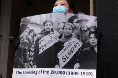 New York- Laundry workers rally  in Chinatown against a company who are trying to break the workers union.