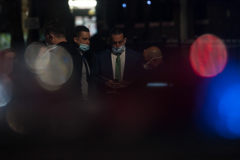 Decetives from Brooklyn North investgate the shooting of a 5 year old at New Lots Avenue and Montauk Street on Monday night.
Photo by Lloyd Mitchell