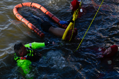 Firefighters, Habor Divers and Emergency Services Units rescued a man found floating face down in the water at the Canarsie Pier on Sunday, December 12th.