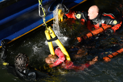 Firefighters, Habor Divers and Emergency Services Units rescued a man found floating face down in the water at the Canarsie Pier on Sunday, December 12th.