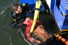 Firefighters, Habor Divers and Emergency Services Units rescued a man found floating face down in the water at the Canarsie Pier on Sunday, December 12th.
