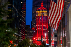 TheÊHelmsley BuildingÊis illuminated red and yellow for National School Choice Week on Park Ave. in NYC 1/24/21.