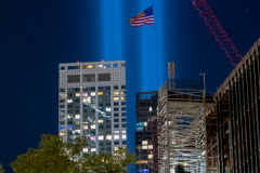 9/11 20th Anniversary - Blue Lights Tribute Representing The Twin Towers, WTC, NYC
