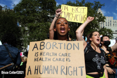 New York,  October 2, 2021  The Rally for Abortion Justice in Manhattan, Hundreds of abortion-rights supporters gathered in Foley Square then marched to Washington Square Park in Manhattan.Hundreds of rallies nationwide Saturday for the first Women’s March demonstrations since President Trump left office.