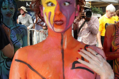 New York 8th annual Body Painting Day.cover 50 artists and models came out to showcase there talent and paint living canvasses after the painting portion of the event they all walked down 5th ave to Washington Square park to pose for photographs and then boarded a Double Decker bus to Bushwick Brooklyn to celebrate.