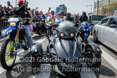 Thousands of motorcycles accompany the memorial procession for DMX to the Barclays Center in Brooklyn, NY, where the memorial service for the rapper was held on April 24, 2021. (Photo by Gabriele Holtermann for amNY)
