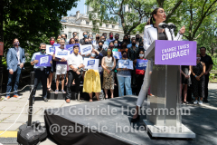 Congresswoman Alexandria Ocasio-Cortez speaks at a rally introducing 60 candidates for city council in City Hall Park on June 5, 2021. (Photo by Gabriele Holtermann for amNY)