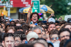 Emotions rode high as few hundred Italy fans cheered on their Azzurri in the Euro Cup 2020 final against England outside Ribalta Italian restaurant on E12th Street in New York City on July 11, 2021. Italy beat the Three Lions 3-2 on penalties after a 1-1 draw. (Photo by Gabriele Holtermann/Sipa USA)