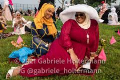 Members of the Islamic Society of Bay Ridge celebrate Eid-Al-Adha in Bensonhurst, Brooklyn, NY,  on July 20, 2021. (Photo by Gabriele Holtermann for Brooklyn Paper)