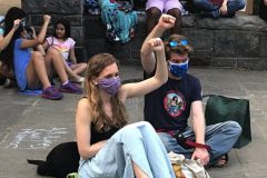social distance during the UES vigil . Photo diane cohen
