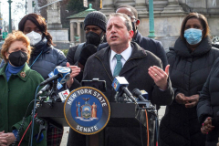 New York City Comptroller, Brad Lander speaks to the press and public.
New York City and New York state elected officials are advocating for the expansion of voting rights as the country observes the one-year anniversary of the attack on the U.S. Capitol. Brooklyn, NY, January 6, 2022. (C) Bianca Otero