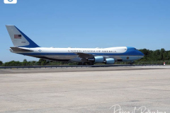 U.S. President Joe Biden's airplane, Airfare One, arrives at John F. Kennedy (JFK) airport in New York, U.S., on Tuesday, Sept. 7, 2021. Biden is visiting parts of New York City and New Jersey that suffered damage when remnants of Hurricane Ida hit the region with flash flooding that killed at least 40 people.