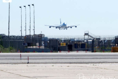 U.S. President Joe Biden's airplane, Airfare One, arrives at John F. Kennedy (JFK) airport in New York, U.S., on Tuesday, Sept. 7, 2021. Biden is visiting parts of New York City and New Jersey that suffered damage when remnants of Hurricane Ida hit the region with flash flooding that killed at least 40 people.