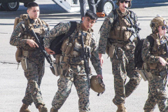 Young soldiers walk by waiting for arrival of President Joe Biden at JFK airport on his way to the UN General Assembly which kicks off on September 21, 2021. (C) Bianca Otero September 20, 2021.