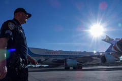 Air Force One arrives at JFK airport carrying President Joe Biden who is on his way to the UN General Assembly which kicks off on September 21, 2021. (C) Bianca Otero September 20, 2021.